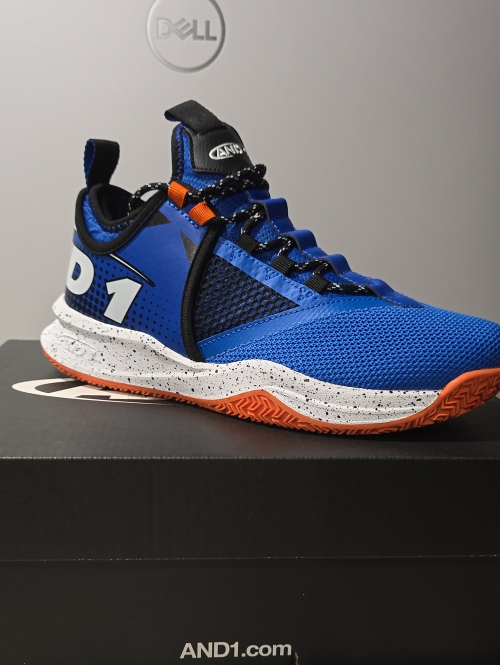 AND1 Royal Blue and Orange Basketball Shoe
